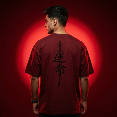 Men's Stylish Premium Drop Shoulder - Maroon